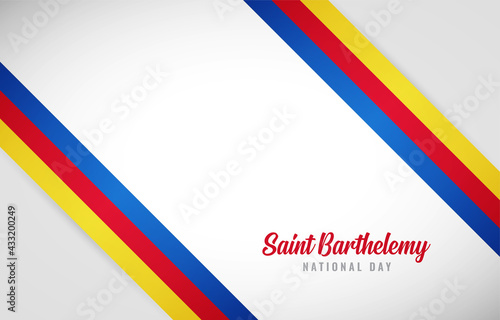 Happy national day of Saint Barthelemy with Creative Saint Barthelemy national country flag greeting background