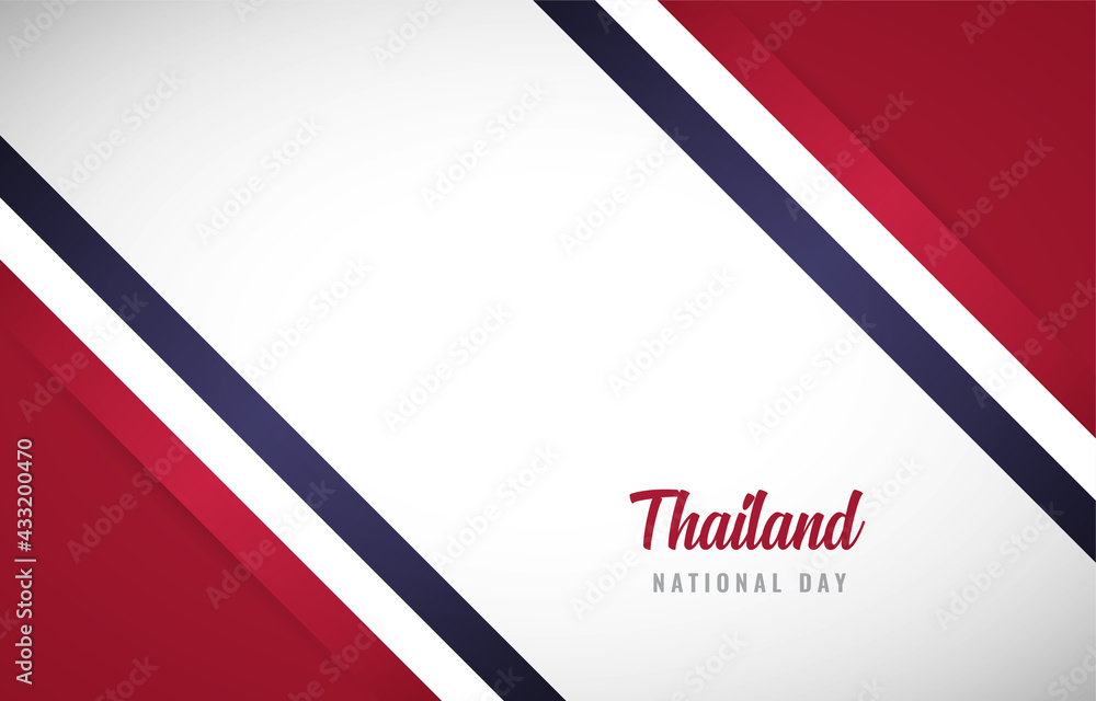 Happy national day of Thailand with Creative Thailand national country flag greeting background