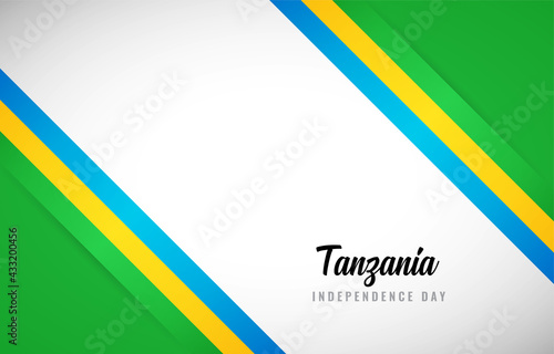 Happy Independence day of Tanzania with Creative Tanzania national country flag greeting background