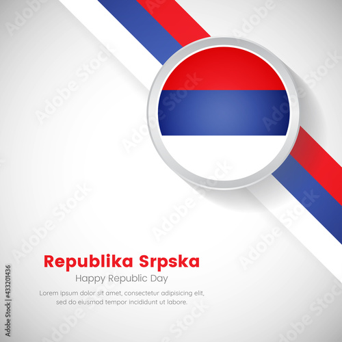 Creative Republika Srpska national flag on circle. Republic day of Republika Srpska country with classic background
