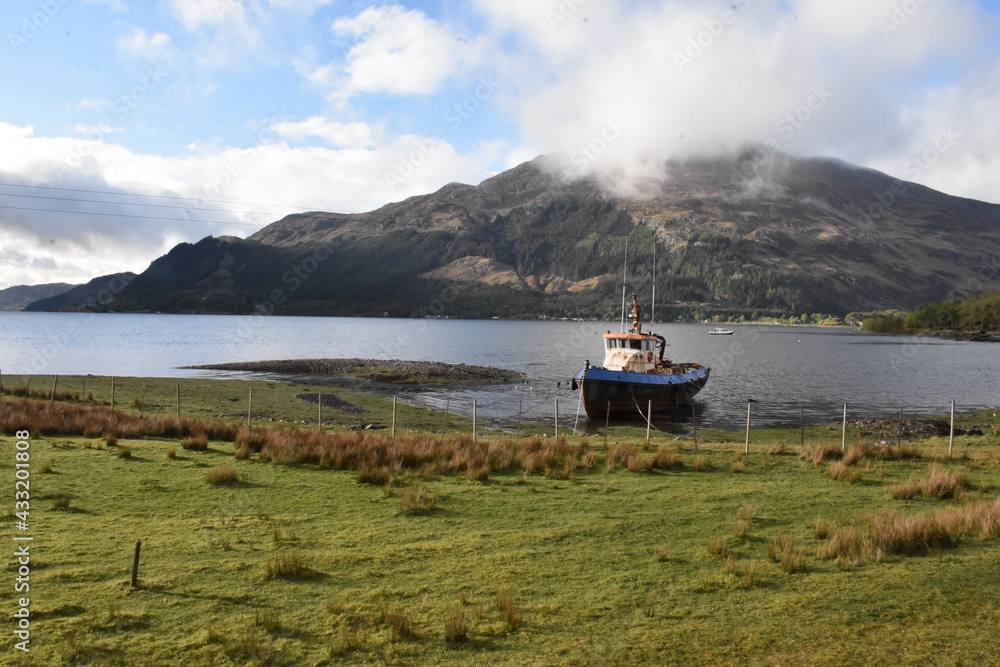 boats on the lake. Highlands, Soctland