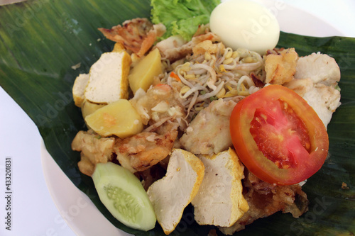 Closeup of gado-gado, Indonesian salad dish photo