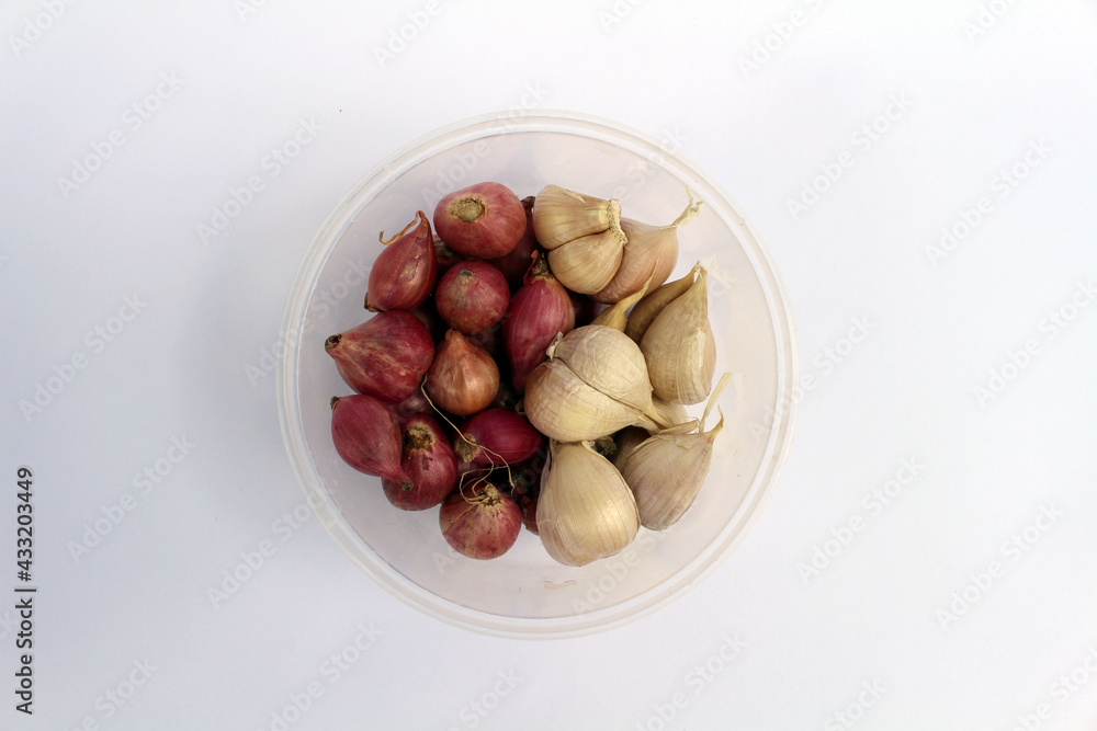 Bowl of garlic and shallot in Indonesia Bowl of garlic and shallot in Indonesia
