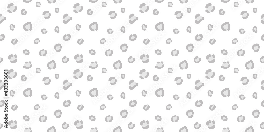 Cheetah seamless vector pattern background, grey and white