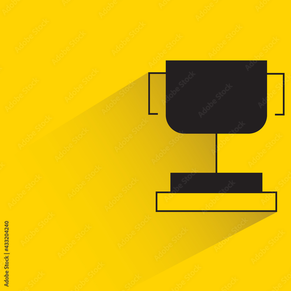 trophy with shadow yellow background