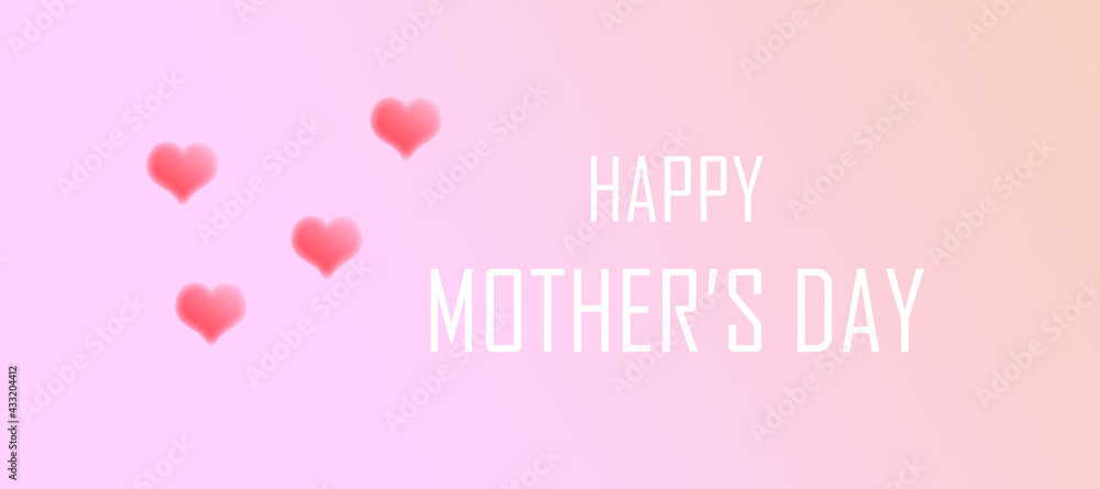 Banner on pink background with Happy Mother's day greeting.