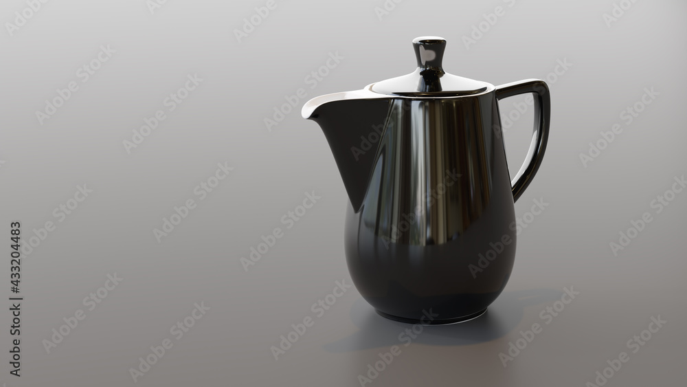 black ceramic coffee pot
