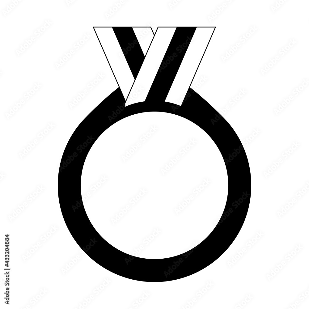 Medal icon. Blank medal decoration with ribbon. Vector Illustration Medal icon. Blank medal decoration with ribbon. Vector Illustration