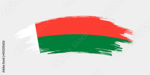Artistic grunge brush flag of Madagascar isolated on white background