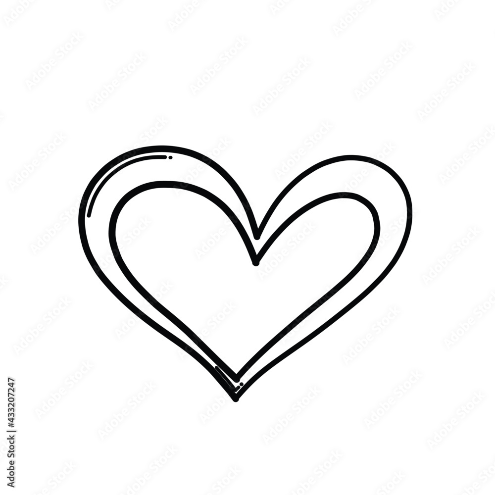Heart Doodle vector icon. Drawing sketch illustration hand drawn cartoon line eps10 Heart Doodle vector icon. Drawing sketch illustration hand drawn cartoon line eps10