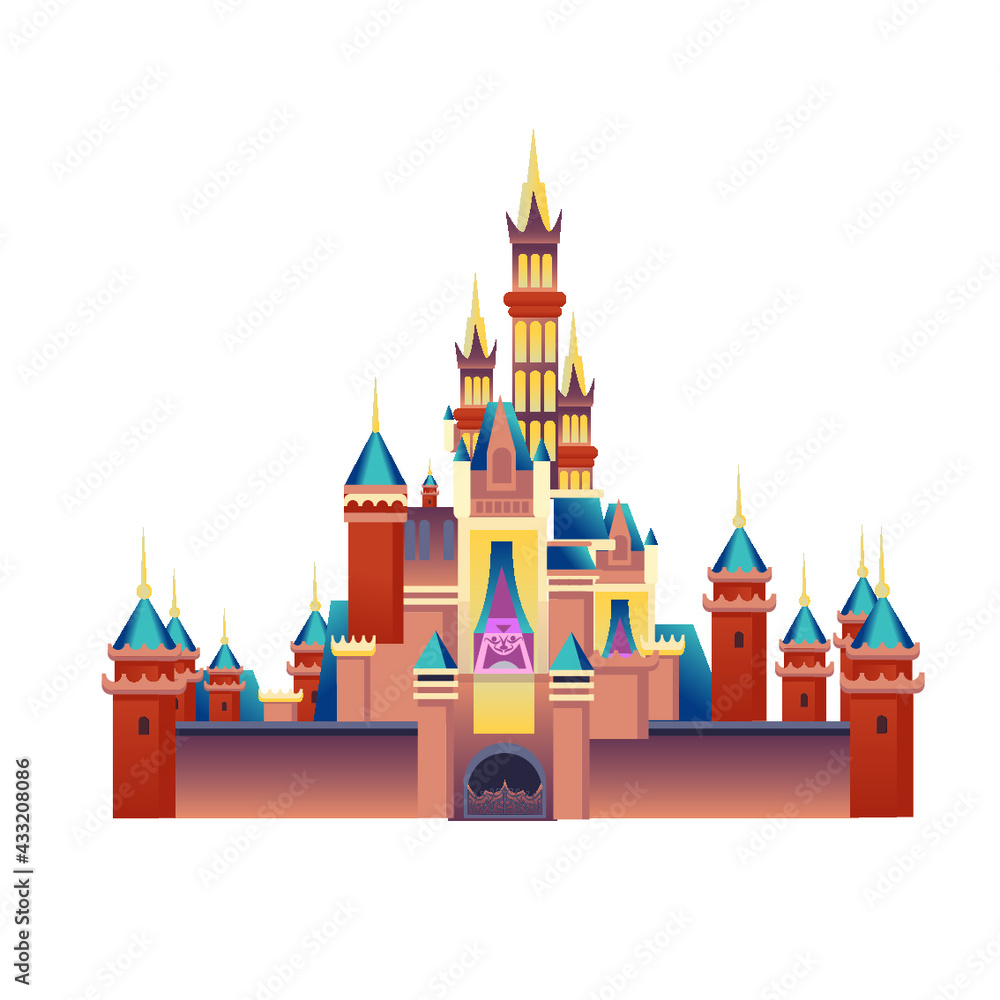 dreamy disney castle for the princess Stock Vector | Adobe Stock