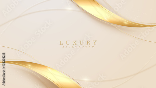 Luxury light yellow pastel abstract background with golden lines sparkle. Illustration from vector about modern template design for a sweet and elegant feeling.