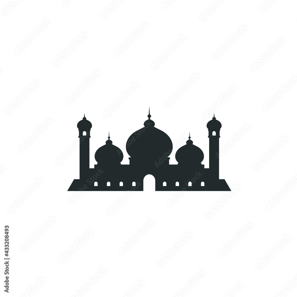 Mosque silhouette illustration template and logo in vector