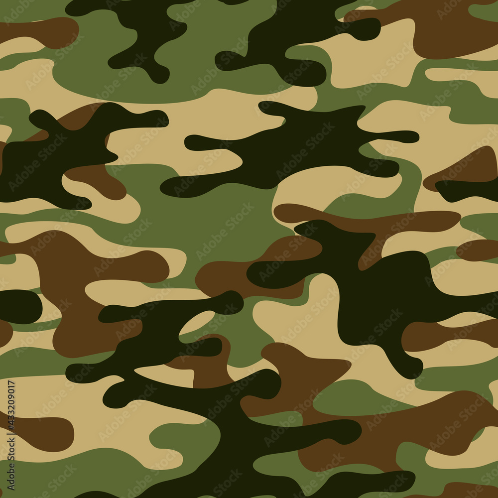 Camouflage seamless pattern. Abstract camo. Military texture of stains. Print on fabric and clothing. Vector illustration
Camouflage seamless pattern. Abstract camo. Military texture of stains. Print on fabric and clothing. Vector illustration