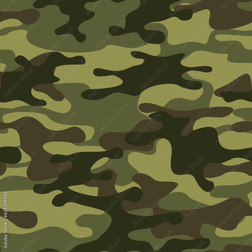 Camouflage seamless pattern. Abstract camo. Military texture of stains. Print on fabric and clothing. Vector illustration
Camouflage seamless pattern. Abstract camo. Military texture of stains. Print on fabric and clothing. Vector illustration