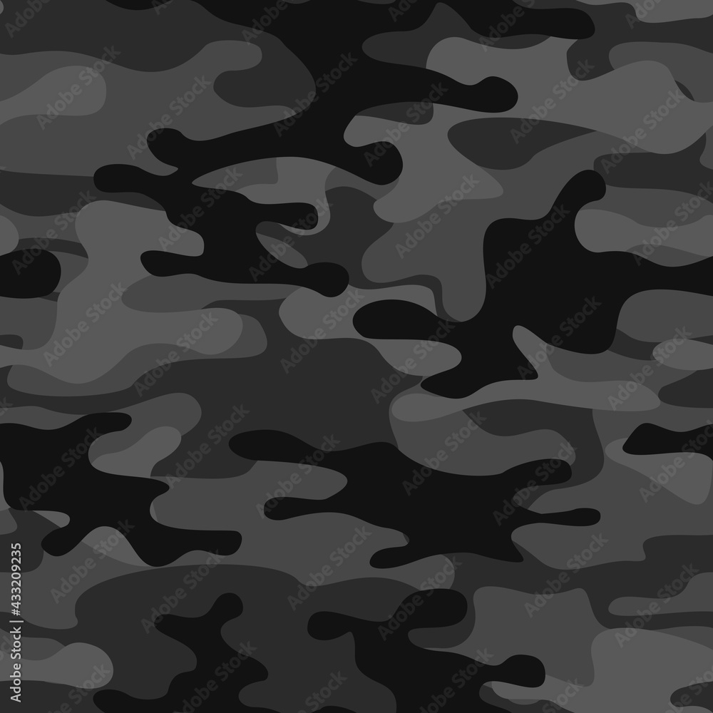 Naklejka premium Camouflage seamless pattern. Abstract camo. Military texture of stains. Print on fabric and clothing. Vector illustration
