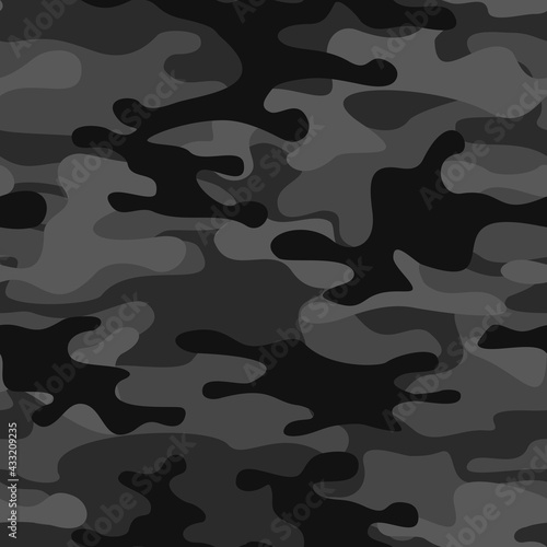  Camouflage seamless pattern. Abstract camo. Military texture of stains. Print on fabric and clothing. Vector illustration