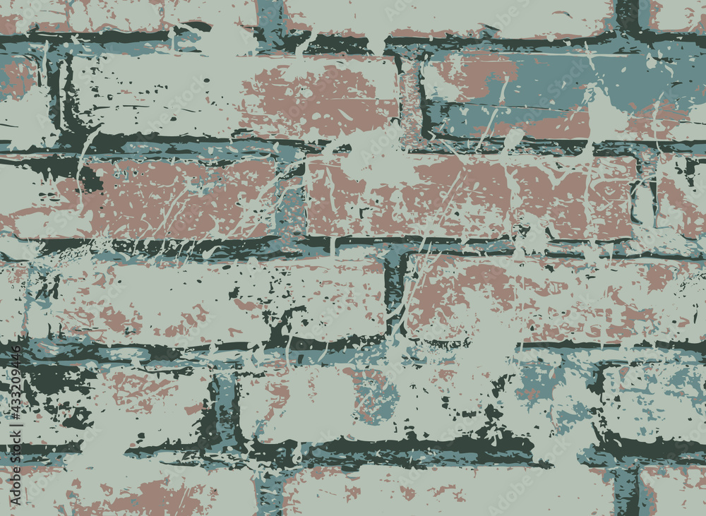 Abstract seamless pattern with old brown brick wall in the grunge style. Vector texture with splattered messy shabby brickwork. Repeating background for wallpaper, wrapping paper, textiles, fabric Abstract seamless pattern with old brown brick wall in the grunge style. Vector texture with splattered messy shabby brickwork. Repeating background for wallpaper, wrapping paper, textiles, fabric