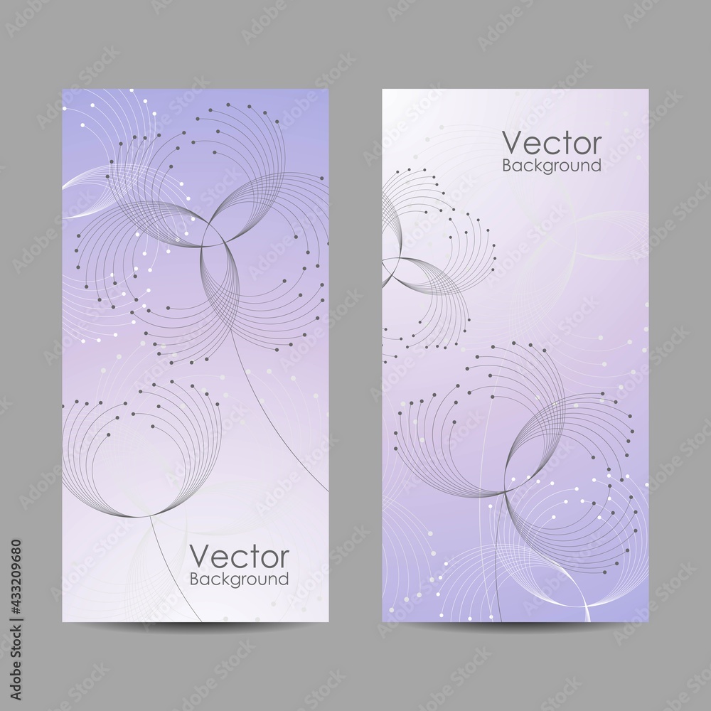 Set of banners with connected lines and dots. Set of banners with connected lines and dots.