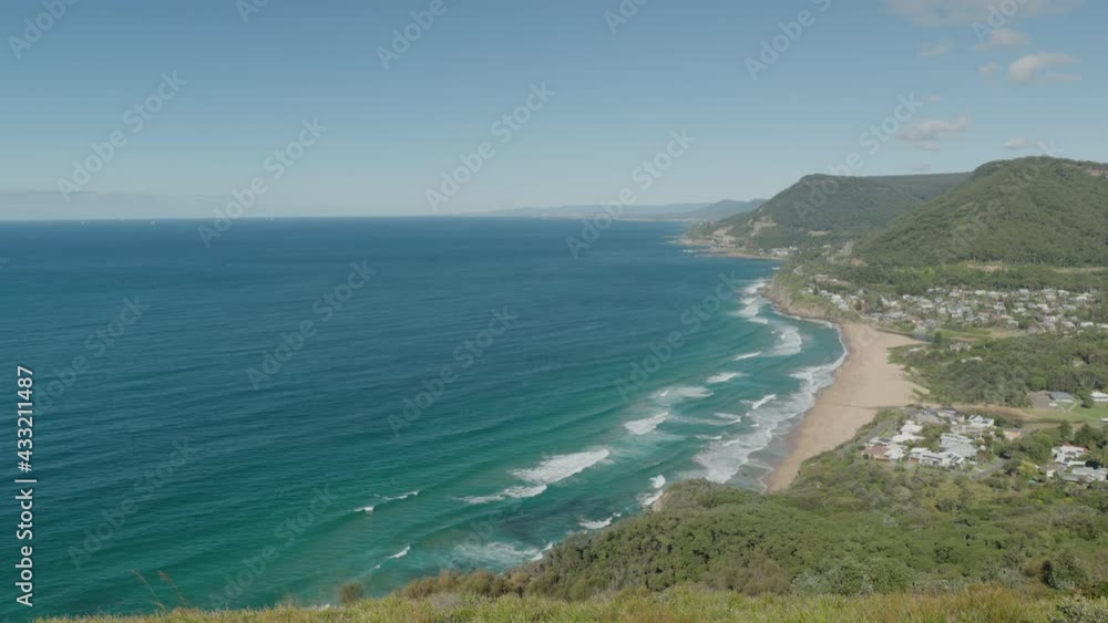 a morning view from stanwell tops towards sea cliff bridge on the nsw south coast of australia a morning view from stanwell tops towards sea cliff bridge on the nsw south coast of australia