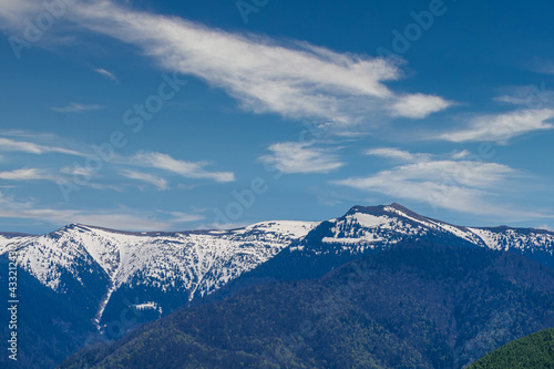 Beautiful mountain scenery in Fagaras Mountains in Romania