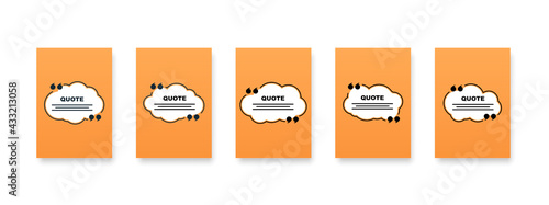 Set of cloud quote icons illustration
