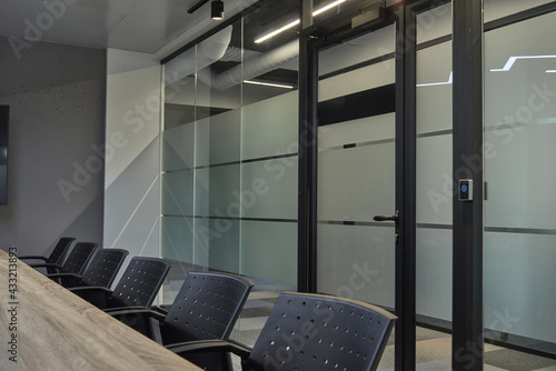 Modern glass office work space