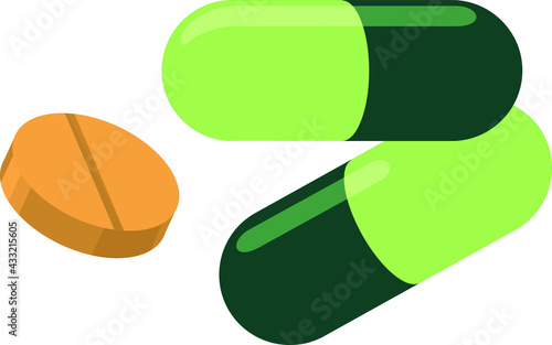 Isolated Medical tablet, capsules, medicament