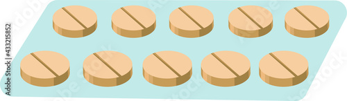 Medical pill or tablet isolated