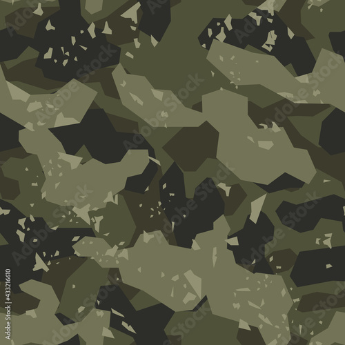 Camouflage seamless geometric pattern. Abstract military camo modern. Print on fabric on textiles. Vector illustration