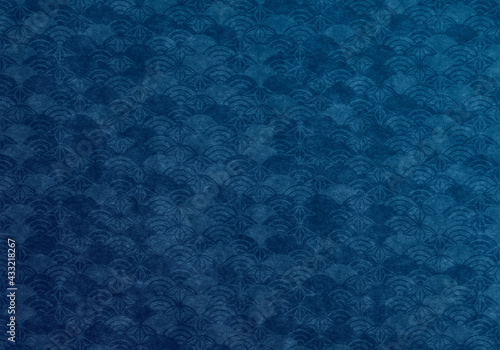 背景_バック_テクスチャ_454_和紙_青