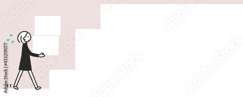 荷物を運ぶ女の子のバナー