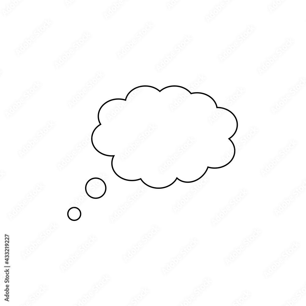 Trendy think bubble in flat style. Cloud line art. vector illustration