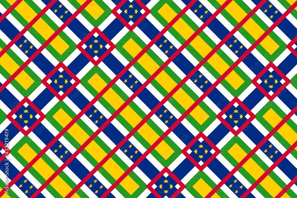 Simple geometric pattern in the colors of the national flag of Central African Republic
