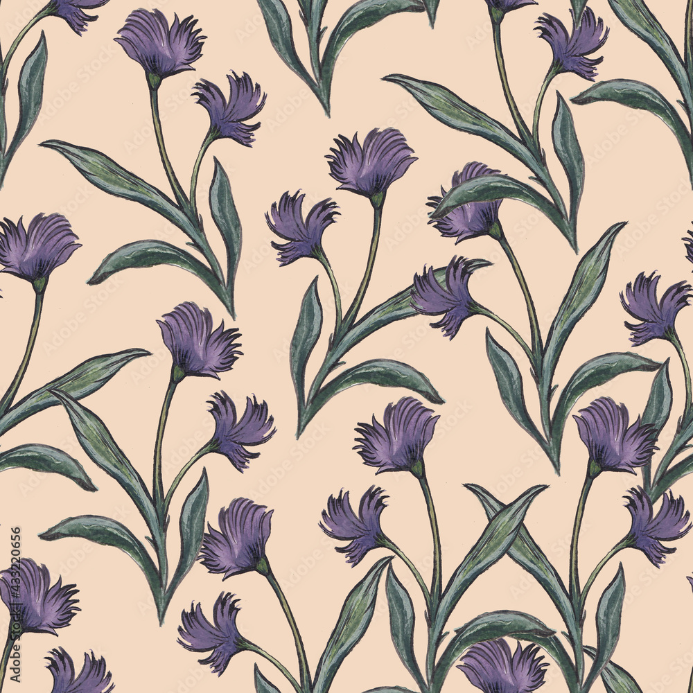 Beautiful seamless pattern with floral background.
Beautiful seamless pattern with floral background.