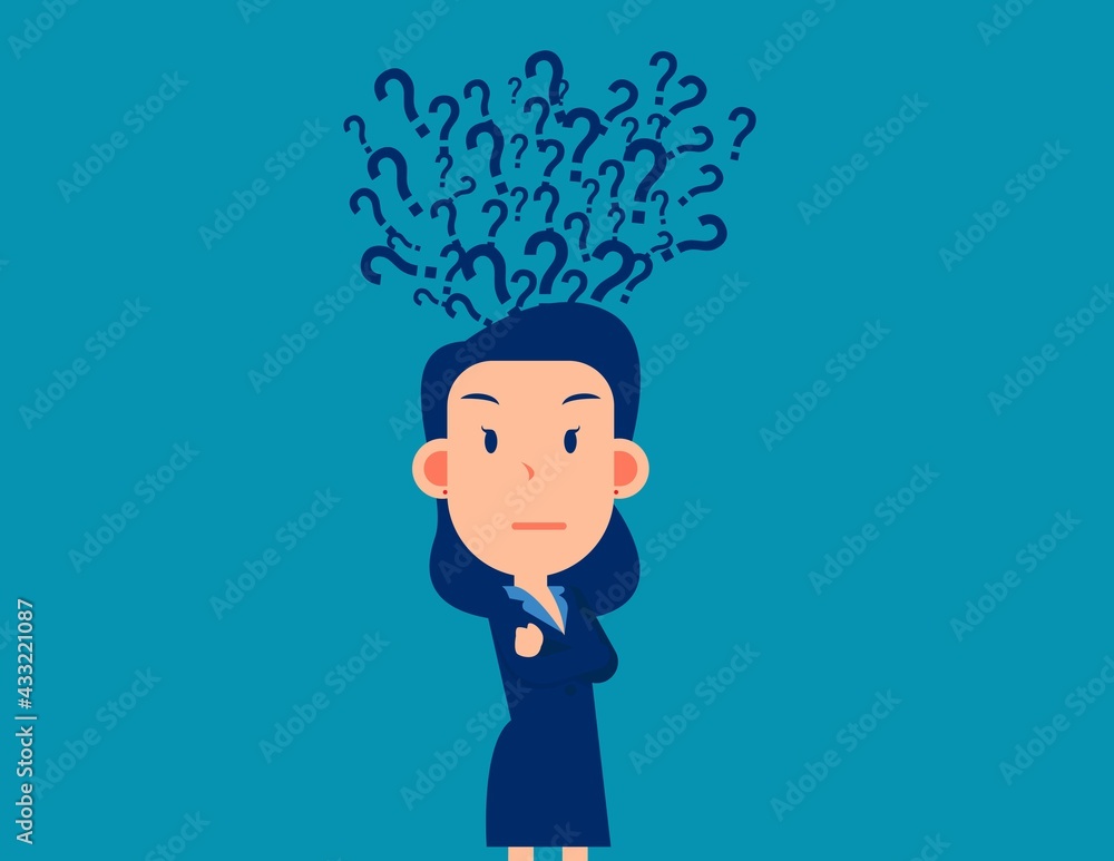 Question mark and thinking concept. Many questions and no answer Question mark and thinking concept. Many questions and no answer