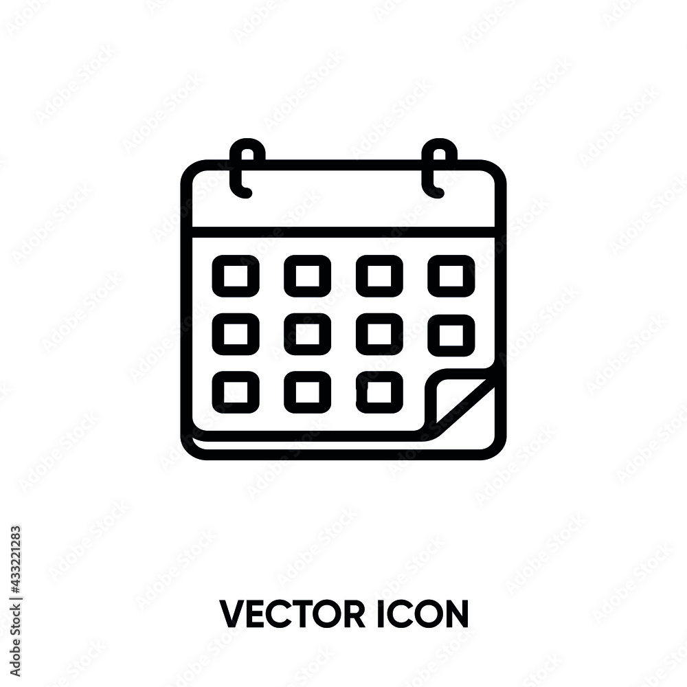 Calendar vector icon . Modern, simple flat vector illustration for website or mobile app. Calendar symbol, logo illustration. Pixel perfect vector graphics Calendar vector icon . Modern, simple flat vector illustration for website or mobile app. Calendar symbol, logo illustration. Pixel perfect vector graphics