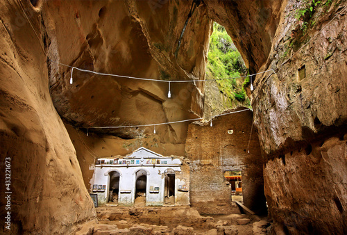 The abandoned monastery of Askitis (literally "hermit") in a cave of a canyon, close to Goumero village, Ileia ("Elis"), Peloponnese, Greece.