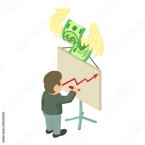 Business profit icon. Isometric illustration of business profit vector icon for web