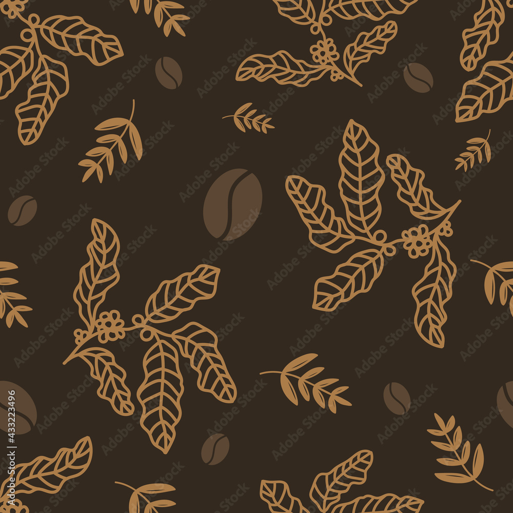 Coffee handwriting calligraphy is pattern , isolated on a brown background, Vector EPS 10 Coffee handwriting calligraphy is pattern , isolated on a brown background, Vector EPS 10