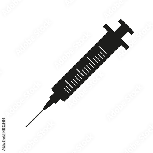 注射器のシルエット　イラストベクター素材
