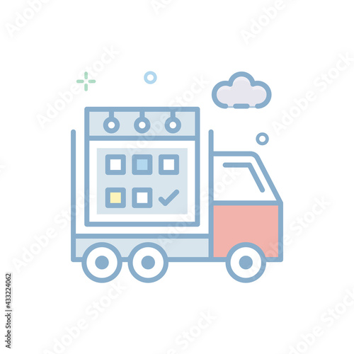 Delivery Date Vector Filled Outline icon. EPS 10 file