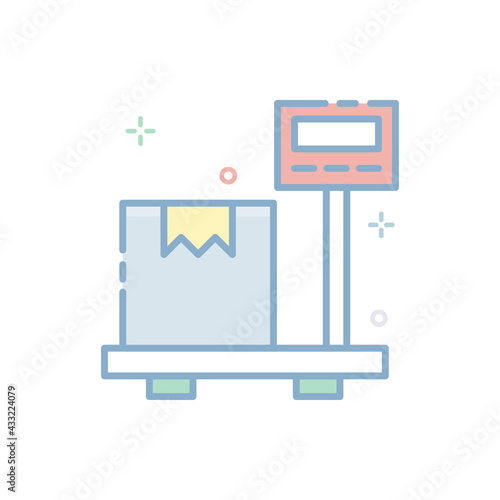 Storage Scale Vector Filled Outline icon. EPS 10 file