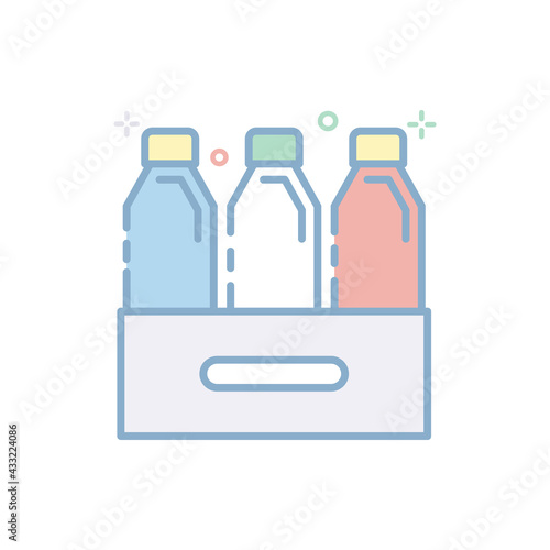 Bottles Crate Vector Filled Outline icon. EPS 10 file