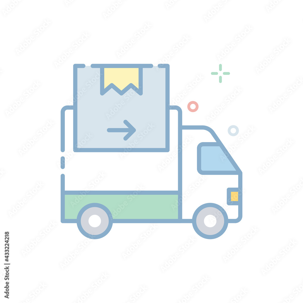 Shipping Van Vector Filled Outline icon. EPS 10 file Shipping Van Vector Filled Outline icon. EPS 10 file