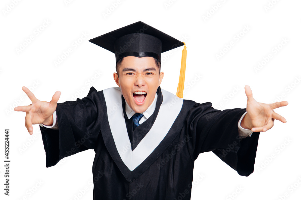 excited portrait of young male graduation student excited portrait of young male graduation student