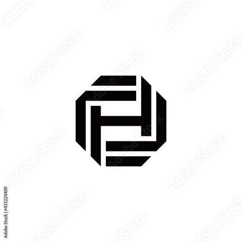 f h fh hf initial logo design vector template photo