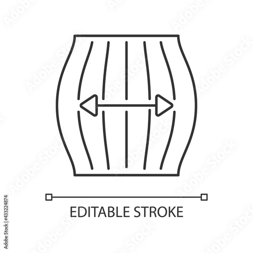 Stretch fabric property linear icon. Stretchable synthetic and knitted fibers. Thin line customizable illustration. Contour symbol. Vector isolated outline drawing. Editable stroke