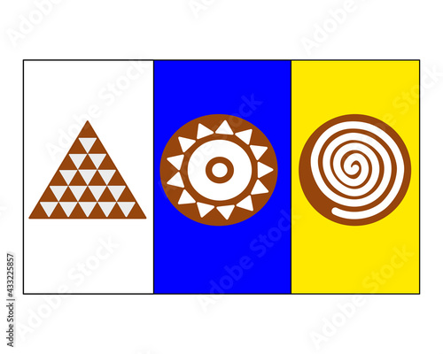 Canary flag with aborigen symbol  photo