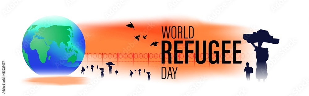 vector illustration for world refugee day-20 june